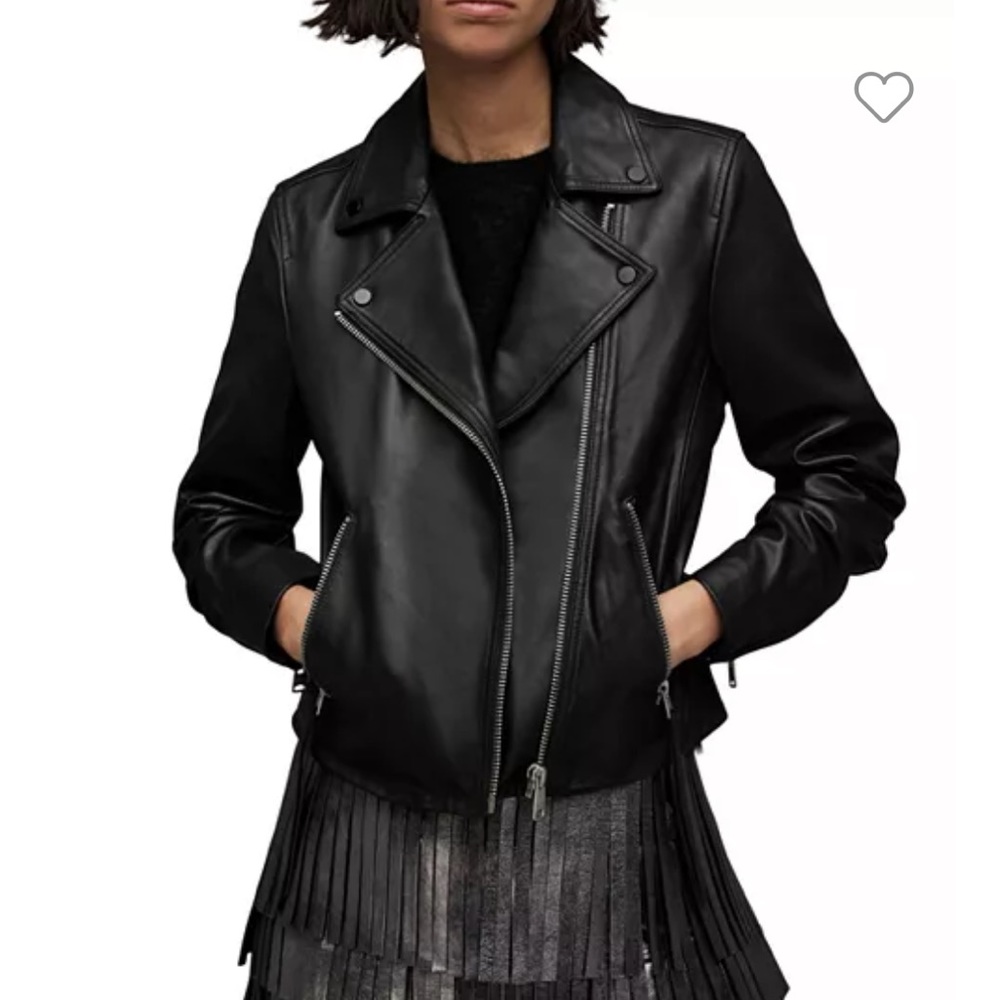 Beautiful, barely worn All Saints Dalby Biker 100% leather jacket.